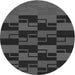 Square Patterned Charcoal Black Rug, pat1153gry