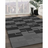 Patterned Charcoal Black Rug, pat1153gry