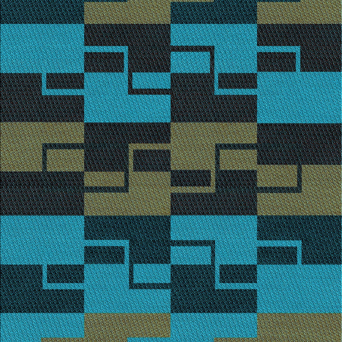 Patterned Dark Slate Grey Green Rug, pat1153lblu