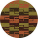 Square Machine Washable Transitional Dark Bisque Brown Rug in a Living Room, wshpat1153org