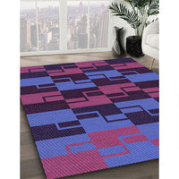 Patterned Plum Velvet Purple Rug, pat1153pur