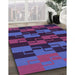 Patterned Plum Velvet Purple Rug in Family Room, pat1153pur