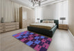 Patterned Plum Velvet Purple Rug in a Bedroom, pat1153pur