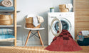 Machine Washable Transitional Cranberry Red Rug in a Washing Machine, wshpat1153rd