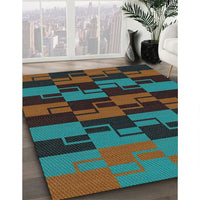 Patterned Sea Green Novelty Rug, pat1153