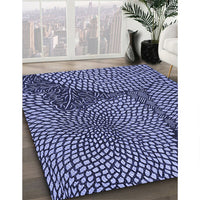 Patterned Denim Blue Rug, pat1154blu