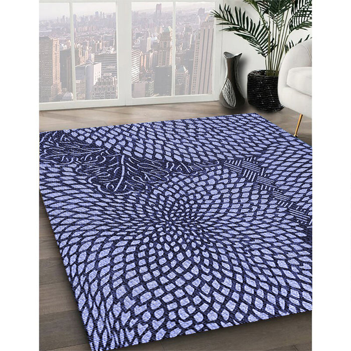 Machine Washable Transitional Denim Blue Rug in a Family Room, wshpat1154blu