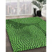 Patterned Deep Emerald Green Rug in Family Room, pat1154grn