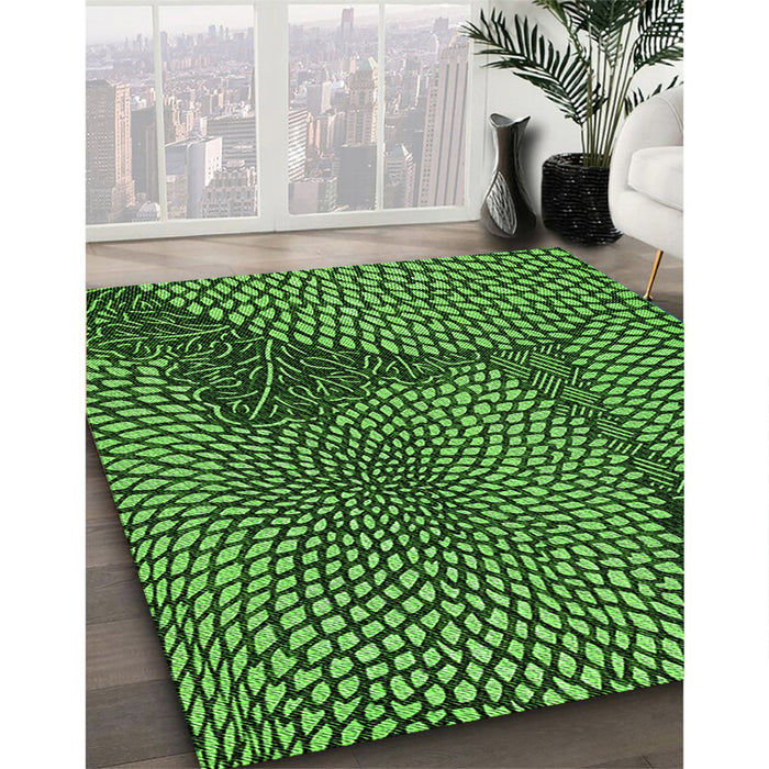 Machine Washable Transitional Deep Emerald Green Rug in a Family Room, wshpat1154grn