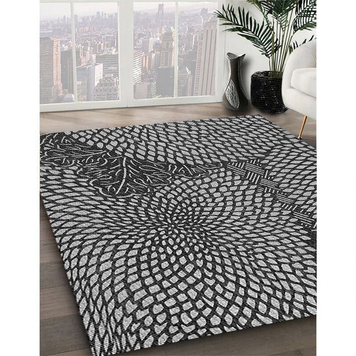 Machine Washable Transitional Charcoal Black Rug in a Family Room, wshpat1154gry