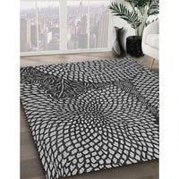 Patterned Charcoal Black Rug, pat1154gry