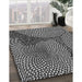 Patterned Charcoal Black Rug in Family Room, pat1154gry