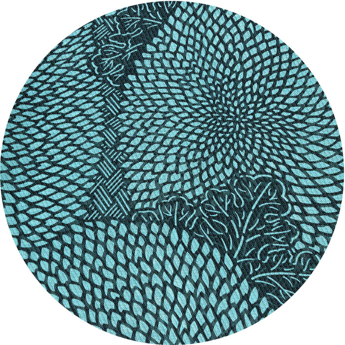 Square Patterned Deep Teal Green Rug, pat1154lblu