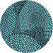 Square Patterned Deep Teal Green Rug, pat1154lblu