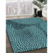 Machine Washable Transitional Deep Teal Green Rug in a Family Room, wshpat1154lblu