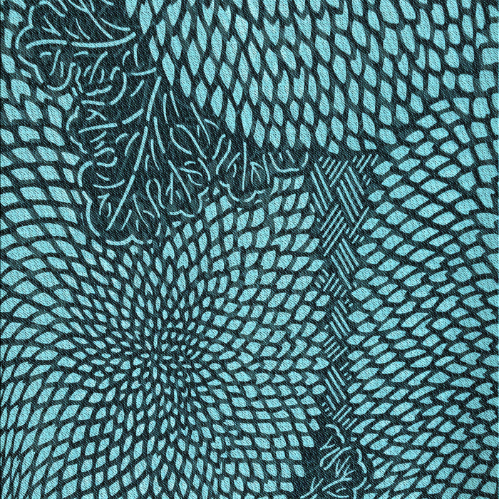 Machine Washable Transitional Deep Teal Green Rug, wshpat1154lblu