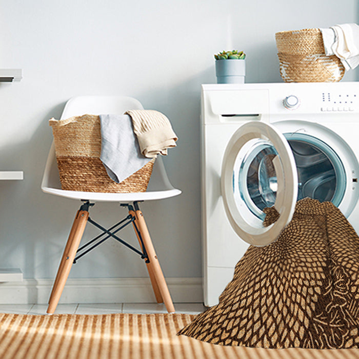 Machine Washable Transitional Orange Rug in a Washing Machine, wshpat1154org