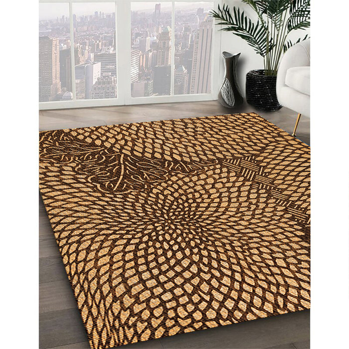 Machine Washable Transitional Orange Rug in a Family Room, wshpat1154org