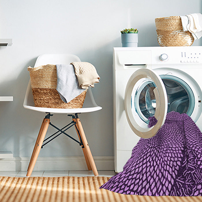 Machine Washable Transitional Purple Rug in a Washing Machine, wshpat1154pur