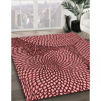 Patterned Crimson Red Rug, pat1154rd