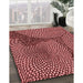 Patterned Crimson Red Rug in Family Room, pat1154rd