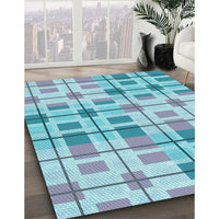 Patterned Blue Ivy Blue Rug, pat1155lblu