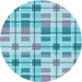 Square Patterned Blue Ivy Blue Rug, pat1155lblu