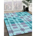 Machine Washable Transitional Blue Ivy Blue Rug in a Family Room, wshpat1155lblu