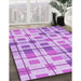 Machine Washable Transitional Blossom Pink Rug in a Family Room, wshpat1155pur