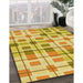 Patterned Bold Yellow Rug in Family Room, pat1155yw