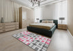 Patterned Gray Novelty Rug in a Bedroom, pat1155