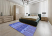 Patterned Sky Blue Rug in a Bedroom, pat1156blu