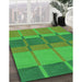 Patterned Forest Green Rug in Family Room, pat1156grn