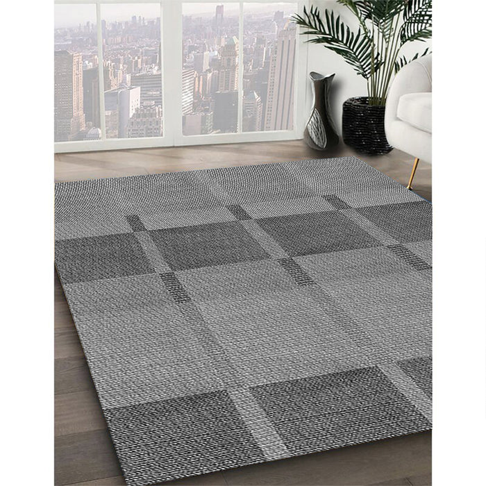 Patterned Gray Rug in Family Room, pat1156gry