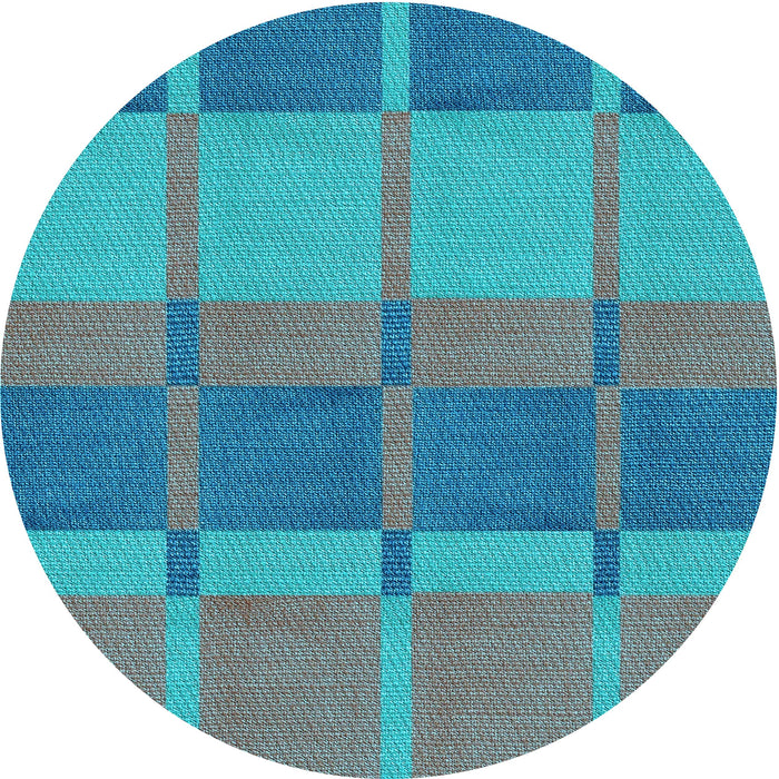 Square Patterned Bright Turquoise Blue Rug, pat1156lblu