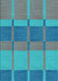 Machine Washable Transitional Bright Turquoise Blue Rug, wshpat1156lblu