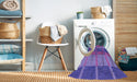 Machine Washable Transitional Purple Mimosa Purple Rug in a Washing Machine, wshpat1156pur