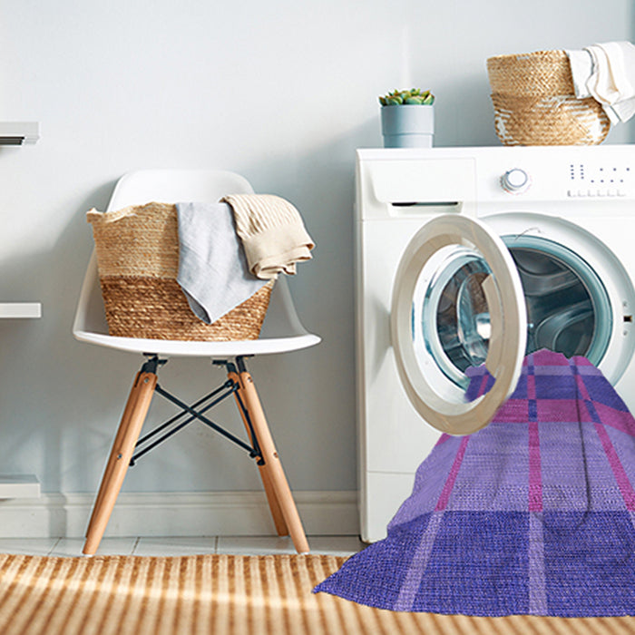 Machine Washable Transitional Purple Mimosa Purple Rug in a Washing Machine, wshpat1156pur