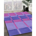 Patterned Purple Mimosa Purple Rug in Family Room, pat1156pur