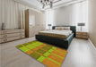 Patterned Pistachio Green Rug in a Bedroom, pat1156yw