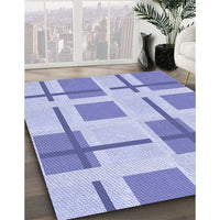 Patterned Light Slate Blue Rug, pat1157blu