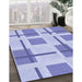 Patterned Light Slate Blue Rug in Family Room, pat1157blu