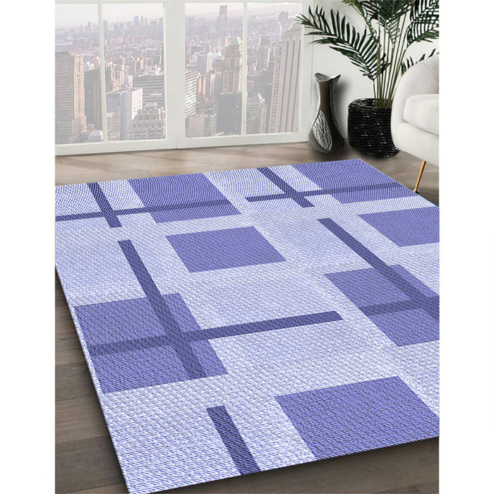 Machine Washable Transitional Light Slate Blue Rug in a Family Room, wshpat1157blu