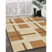 Machine Washable Transitional Brown Gold Rug in a Family Room, wshpat1157brn