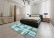 Patterned Blue Rug in a Bedroom, pat1157lblu