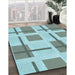 Patterned Blue Rug in Family Room, pat1157lblu