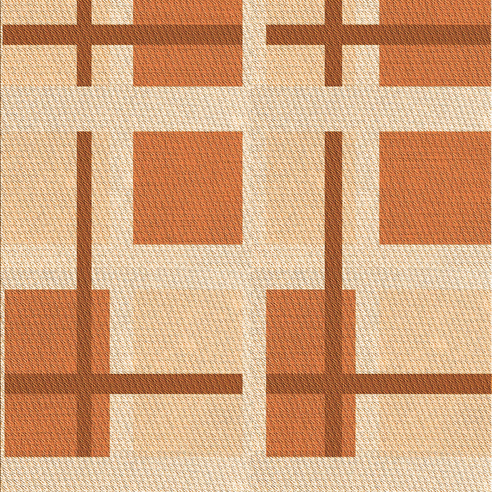 Patterned Neon Orange Rug, pat1157org