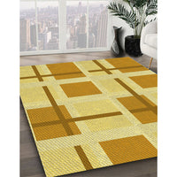 Patterned Orange Rug, pat1157yw