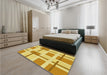 Patterned Orange Rug in a Bedroom, pat1157yw