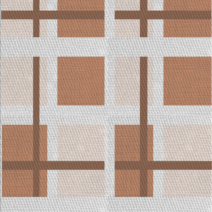 Patterned Gold Brown Novelty Rug, pat1157